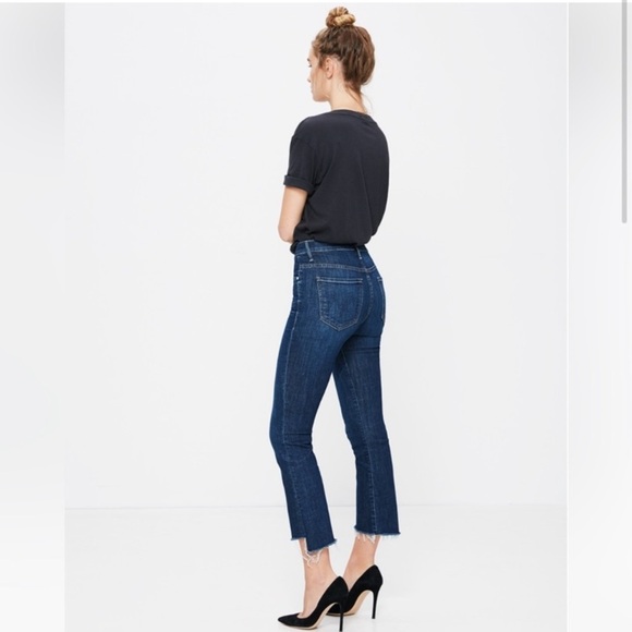 MOTHER INSIDER CROP STEP FRAY NOT ROUGH ENOUGH HI RISE KICK FLARE RAW HEM SZ 25 - Picture 5 of 12